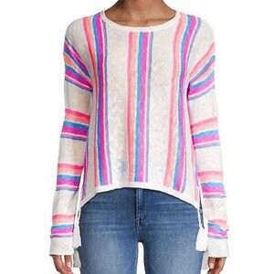 Lilly Pulitzer Rozalia Sweater Medium Multicolor Striped Lightweight Pullover